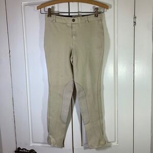 TuffRider Kids Ride N Go Equestrian Breeches Tan Riding Pants Size 16 READ FLAWS